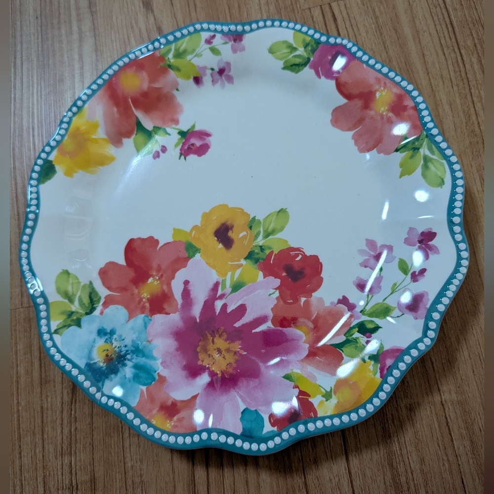 S462 The Pioneer Woman Multicolor Floral Dinner Plate